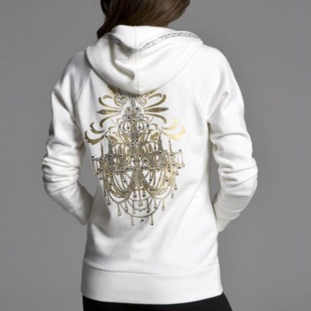 EUC! *Y2K* Express(M),Women's Long Sleeve Hoodie,w Gold and Silver Embellishment